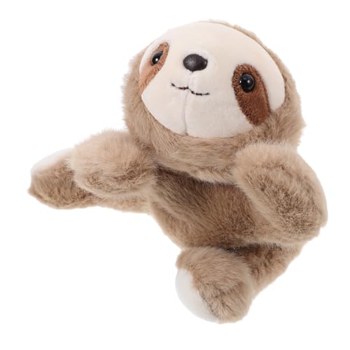 OUNONA Plüschfußpuppe Plüschtier Faultier-Ornament Faultier Stofftier Faultier Stoffpuppe Faultier-Plüsch- entzückende Tierpuppe Faultier- PP Baumwolle Hellbraun von OUNONA