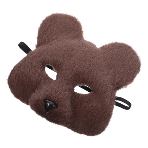 OUNONA Realistische Braune Bärenmaske aus Weichem Plüsch Komfortables Halloween-cosplay Kostümzubehör für Erwachsene Detailgetreues Tierkopf-accessoire für Maskenbälle und Themenpartys von OUNONA