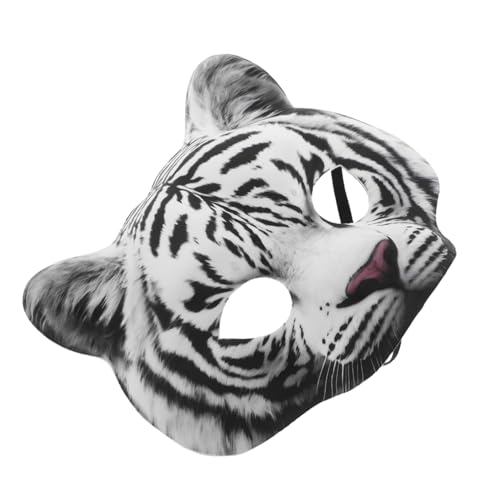 OUNONA Realistische Tigermaske aus EVA Halbgesichtsmaske für Erwachsene Komfortabel und Atmungsaktiv für Halloween Karneval Cosplay und Tierkostüm-party als Fotorequisite von OUNONA