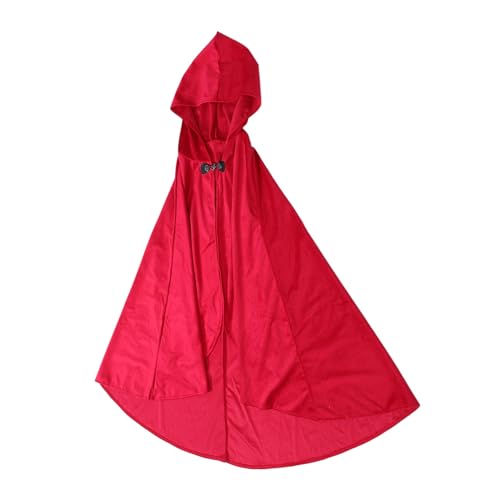 OUNONA Renaissance Kapuzenumhang Damen Herren Mittelalterlicher Umhang für Halloween Cosplay Bühnenauftritte Vielseitiger Samt Umhang in Weinrot mit Praktischem Hoodie von OUNONA