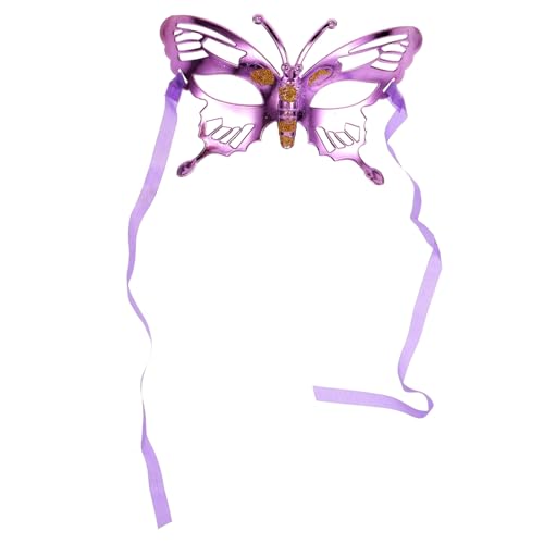 OUNONA Schmetterlings-maske aus Kunststoff Leicht und Robust Damen Karneval Maske für Halloween Party Bequeme Cosplay Masquerade für Maskenball und Festival Auffälliges Design in Violett von OUNONA
