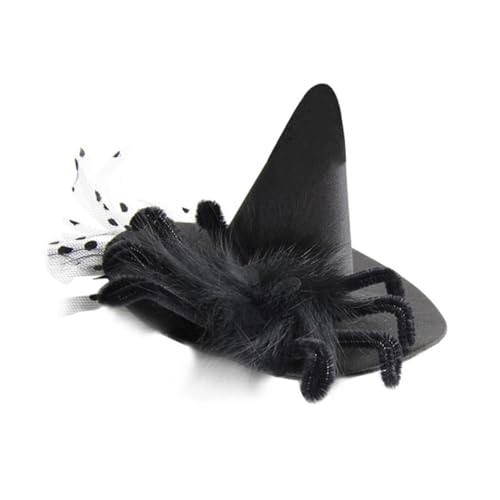 OUNONA Schwarzer Spinnen Hexenhut Haarklammer Gothic Haaraccessoire mit Tüll für Halloween Partys Vielseitige Kopfbedeckung für OUNONA Schwarzer Spinnen Hexenhut Haarklammer Gothic Haaraccessoire mit Tüll für Halloween Partys Vielseitige Kopfbedeckung für von OUNONA