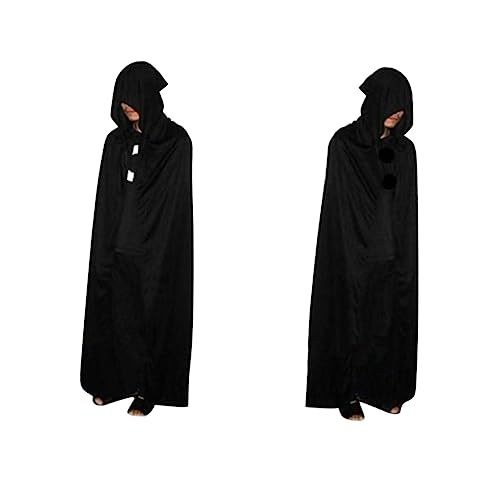 OUNONA Schwarzer Umhang für Halloween Kostüm Umhang Unisex für Kostümpartys Rollenspiele Cosplay Gruselige Anlässe von OUNONA