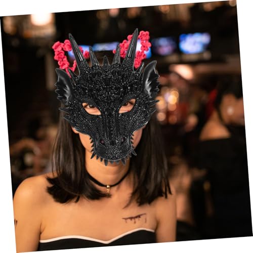 OUNONA Tierische Maske Cosplay Drachenmasken Tiermasken Drachen Maskerade Maske Maskenkostüm Party 3d-drachenmaske Kostüme Drachen-cosplay-maske Halloween Party Dekoration Plastik Schwarz von OUNONA