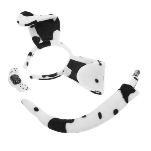 OUNONA Tierohren haarreif Hund Kostüm Zubehör Welpen Ohren Stirnband mit Falscher Nase und für Fasching Karneval Cosplay Party und Bühnenauftritte von OUNONA