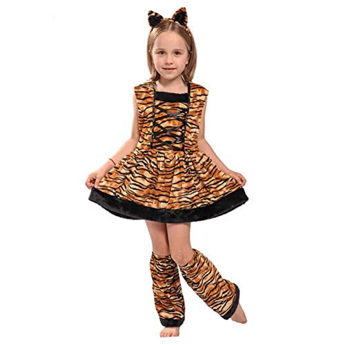 OUNONA Tiger Kostüm Xl für Mädchen Langlebiges Kreatives Cosplay Performance Outfit Realistisch Gestaltetes Tierkostüm für Bühnenauftritte und Rollenspiele Geeignet für Jahre von OUNONA