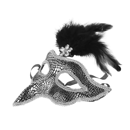 OUNONA Venezianische Halbgesichtsmaske mit Luxuriösen Federn PVC für Halloween Karneval und Maskenball Auffällige Maske für Frauen für Kostüm Events und Partys OUNONA Venezianische Halbgesichtsmaske mit Luxuriösen Federn PVC für Halloween Karneval und Maskenball Auffällige Maske für Frauen für Kostüm Events und Partys von OUNONA