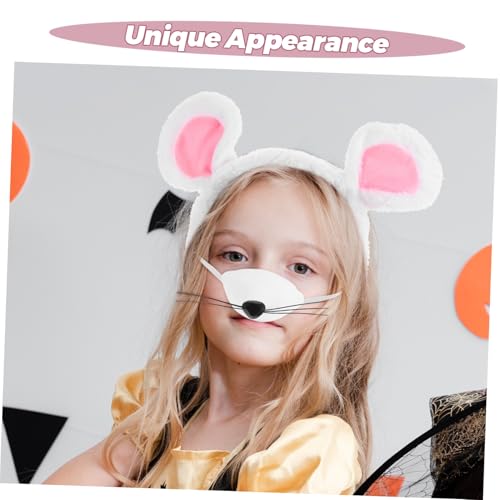 OUNONA Verstellbares Mausohren stirnband Set mit Kuscheligem Plüsch Süßer Schleife und Langer Langlebiges Kostümzubehör für Erwachsene für Halloween Karneval Party und Cosplay OUNONA Verstellbares Mausohren stirnband Set mit Kuscheligem Plüsch Süßer Schleife und Langer Langlebiges Kostümzubehör für Erwachsene für Halloween Karneval Party und Cosplay von OUNONA