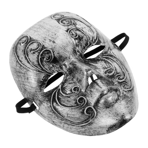 OUNONA Vintage Vollgesichtsmaske Silber für Halloween Karneval Maskerade Kostüm Party Retro Stil Historische für Damen und Herren von OUNONA