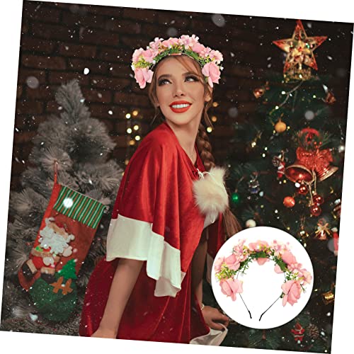 OUNONA Weihnachtliches Haarband mit Stoffblumen Dekoratives Stirnband für Festliche Fotografie Bequemes Lebhaftes Accessoire für Vielseitig Einsetzbar von OUNONA