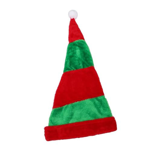 OUNONA Weihnachtsmütze Plüschgestreift Rot Grün Lustige Clownsmütze für Erwachsene Weicher Partyhut für Karneval Halloween Festliche Cosplay Accessoires Riesen Partyzubehör von OUNONA