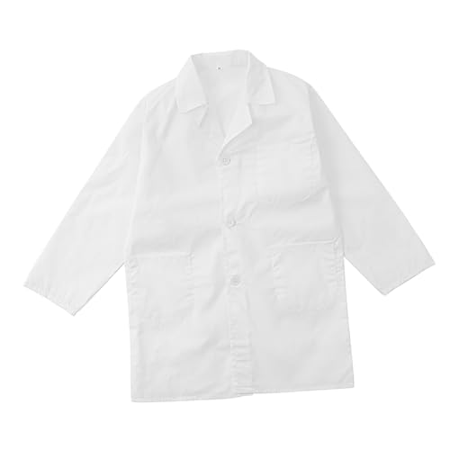 OUNONA Wissenschaftler Kostüm Kittel Unisex Atmungsaktiv Komfortabel mit Taschen Vielseitig für Rollenspiel Halloween Themenparty Laborkittel für Jungen und Mädchen von OUNONA