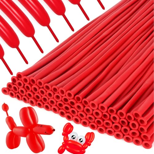 100 Stück Lange Ballons, Modellierballons zum Formen, Magische Luftballons für Tiere, Veranstaltungen und Dekoration von OUOQI
