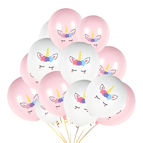 Einhorn Luftballons für Mädchen,30 Stück 12 Zoll Rosa Weiß Einhorn Latex Luftballon,Einhorn Ballons Dekoration,Einhorn Geburtstagsdeko,Kindergeburtstag Luftballons Mädchen,Einhorn Party Deko von OUOQI