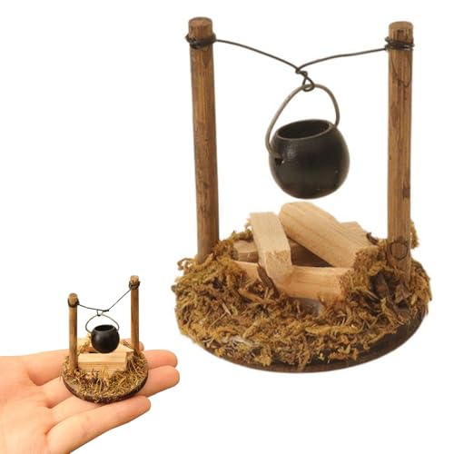 Miniatur Weihnachten Lagerfeuer, Miniatur Wichtel Zubehör, Mini Lagerfeuer Wichtelzubehör, Wichtel Zubehör Weihnachten, Miniatur Puppenhaus Zubehör, Puppenhaus Zubehör Weihnachten von OUOQI