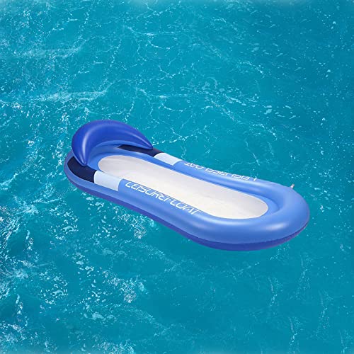 OUQIWEN Aufblasbares Schwimmbett,Floating Lounge,Schwebende Luftmatratze mit Mesh,Wasserhängematte Loungesessel,Pool Lounge luftmatratze 160 * 90cm von OUQIWEN