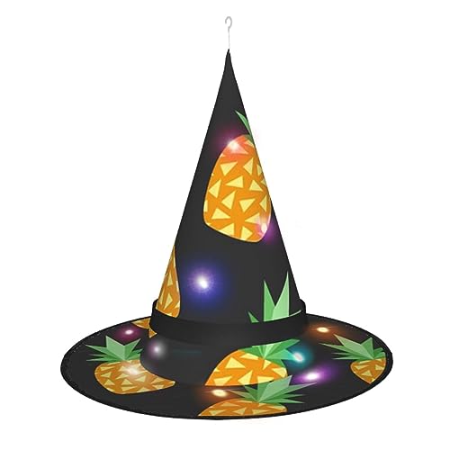 OUSIKA Ananas Halloween Hut Hängende Beleuchtete Led Hut Halloween Glänzend Hexenhut Cosplay Kappe für Halloween Dekor von OUSIKA