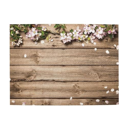 Rustikales Holzblumen-Puzzle 500 Teile Holzpuzzle Geschenke Für Erwachsene Familie Hochzeit Abschlussgeschenk Vertikale Version von OUSIKA