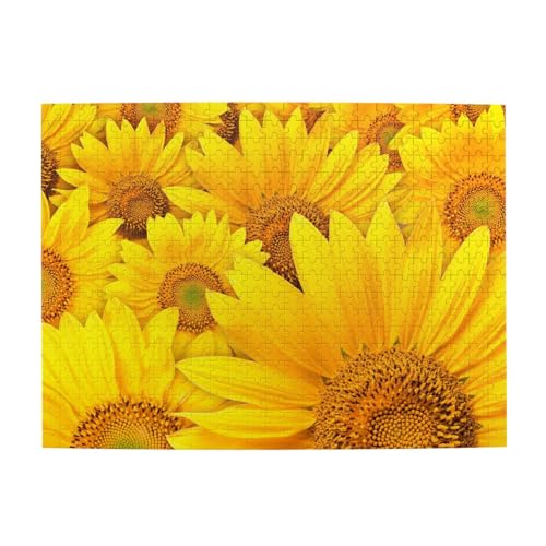 Viele Sonnenblumen Druck Puzzle 500 Teile Holzpuzzle Geschenke Für Erwachsene Familie Hochzeit Abschluss Geschenk Vertikale Version von OUSIKA