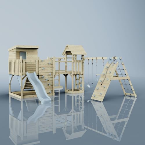 OutdoorToys Spielturm Lars aus Holz in Blau Trapezschaukel OutdoorToys Spielturm Lars aus Holz in Blau Trapezschaukel von OUTDOORTOYS