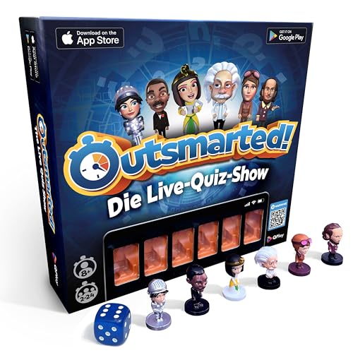 Outsmarted – Die Live-Quizshow – Version 2025, Remote-Brettspiel – Mehr als 10.000 Multimedia-Fragen und Updates, Familienspielabend – Spiele für Erwachsene, Jugendliche und Kinder – ab 8 Jahren von OUTSMARTED!