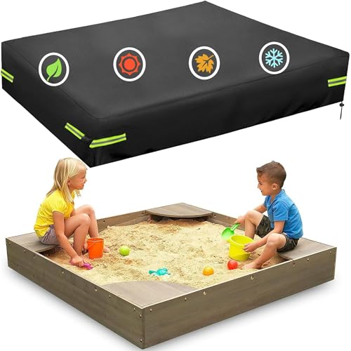 Sandkasten Abdeckung, Square Sandkastenabdeckung, Outdoor Garden 420D Oxford-Tuch Wasserdicht, Winddicht, Staubdicht, Geeignet Zum Schutz Von Kinderspielzeug - 155CM von OUTTDID