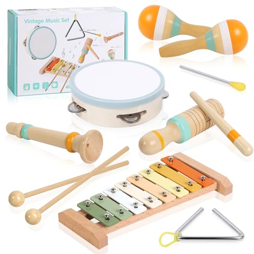 Musikinstrumente für Kinder ab 1 Jahre, 6 in 1 Holz Montessori Spielzeug mit Xylophon, Tamburin, Baby Musikspielzeug, Lernspielzeug Instrumente Kinder Geschenk für Jungen & Mädchen 1-3 Jahren Musikinstrumente für Kinder ab 1 Jahre, 6 in 1 Holz Montessori Spielzeug mit Xylophon, Tamburin, Baby Musikspielzeug, Lernspielzeug Instrumente Kinder Geschenk für Jungen & Mädchen 1-3 Jahren von OUWANCH