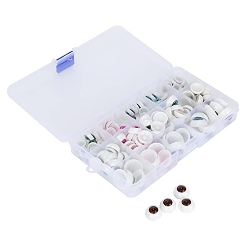 OVAQUIXI 120pcs Farbenfrohe Plastikpuppe Augäpfel Helle DIY -Handwerksmaterialien für Halloween -Zubehör, /blau/grün/rosar von OVAQUIXI
