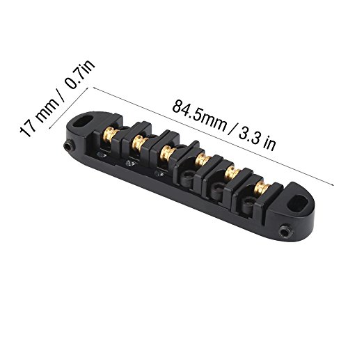 OVAQUIXI Aloy Roller Bridge für die Gitarre, Teil des Antioxidationsersatzes mit Hoher Helligkeit, Geeignet für 6 -String -Elektrogitarren, Gitarrenliebhaber (Black) von OVAQUIXI