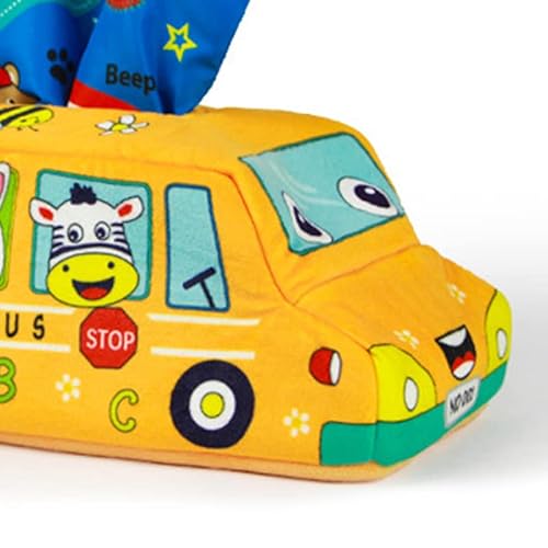 OVAQUIXI Baby Plüsch Simulation Tissue Box Spielzeug Weiches Lernen Sensorische Übungen für Pädagogische Vorschulkinder Material Plüsch (Schulbusmodell) von OVAQUIXI