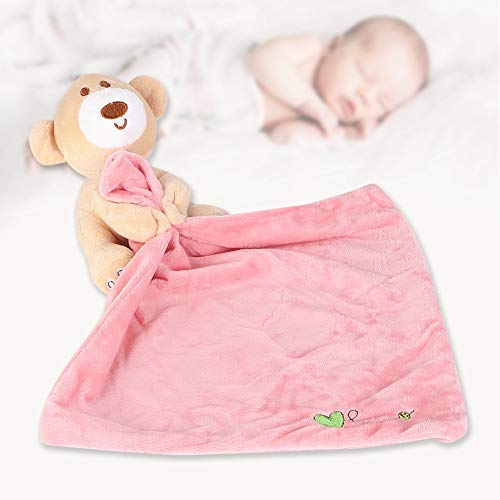 OVAQUIXI Cartoon Animal Doll Säuglingssicherheit Handtuch für die Schlafqualität des Babys Beruhigte Komfortspielzeug für Neugeborene in Pink/Weiß/Rose Rot (PINK) von OVAQUIXI