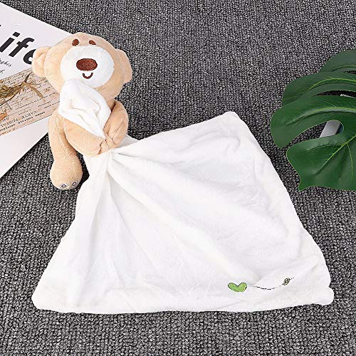 OVAQUIXI Cartoon Animal Doll Säuglingssicherheit Handtuch für die Schlafqualität des Babys Beruhigte Komfortspielzeug für Neugeborene in Pink/Weiß/Rose Rot (White) von OVAQUIXI