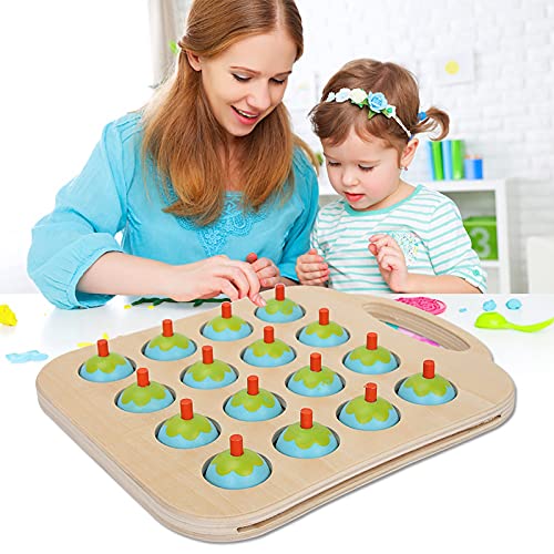 OVAQUIXI Cartoon Form Holzgedächtnis Schachpuzzle Spiel Spielzeug für Entwickeln Beobachtungsfähigkeiten (Blue) von OVAQUIXI