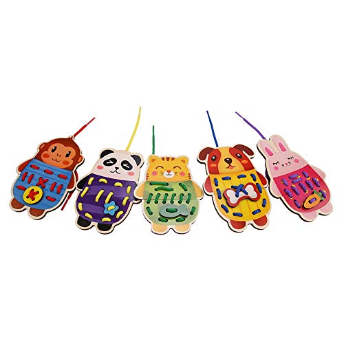 OVAQUIXI Childrens Cartoon Animal Threading Brettspiel, Sichere und Nicht Materielle, Hand-lehende Koordinationsentwicklung, Interaktives Spiel mit Freunden von OVAQUIXI