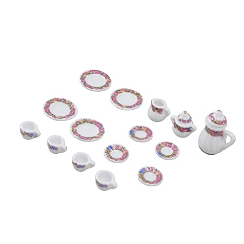 OVAQUIXI Dollhouse Mini Keramic Tea Set Lifelike Miniatur Puppenzubehör für Küchendekoration Accessoires für Menschen, die Miniaturen Lieben (Tippe A) von OVAQUIXI