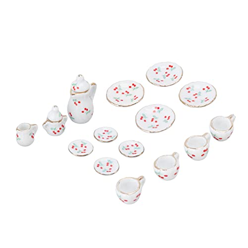 OVAQUIXI Dollhouse Mini Keramic Tea Set Lifelike Miniatur Puppenzubehör für Küchendekoration Accessoires für Menschen, die Miniaturen Lieben (Typ B) von OVAQUIXI