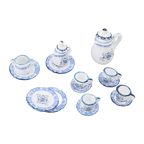 OVAQUIXI Dollhouse Mini Keramic Tea Set Lifelike Miniatur Puppenzubehör für Küchendekoration Accessoires für Menschen, die Miniaturen Lieben (Type C) von OVAQUIXI