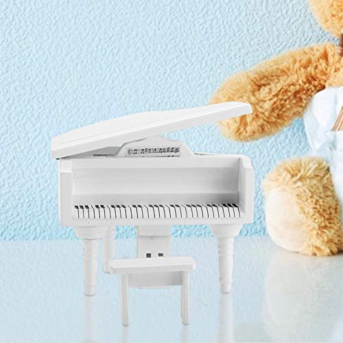 OVAQUIXI Dollhouse Piano Stool Set Exquisites Arbeitship, Perfekte Dekoration für 1:12 Puppenhaus, Ideal für Puppenliebhaber (White) von OVAQUIXI