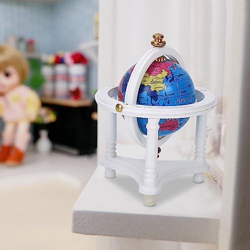 OVAQUIXI Fine Workmanship Dollhouse Mini Globe, Realistische Dollhouse Decoration Mini Globe, Geeignet für 1/12 Skala oder Puppenbesitzer (White) von OVAQUIXI