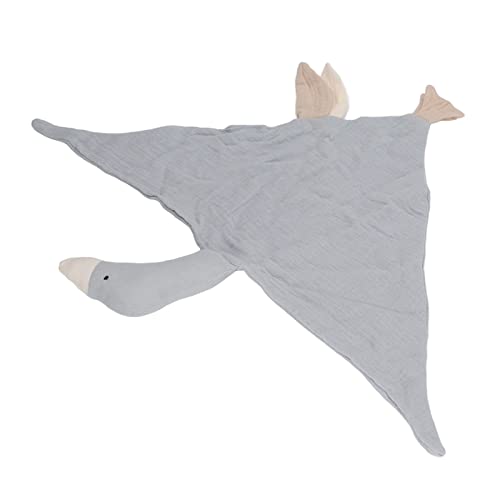 OVAQUIXI Gänseförmige Weiche Baumwollsicherheitsdecke für Neugeborene, Süße und Atmungsaktive Sicherheitsdecke für die Feinmotorik, Baumwollmaterial (Grey) von OVAQUIXI