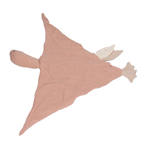 OVAQUIXI Gänseförmige Weiche Baumwollsicherheitsdecke für Neugeborene, Süße und Atmungsaktive Sicherheitsdecke für die Feinmotorik, Baumwollmaterial (PINK) von OVAQUIXI