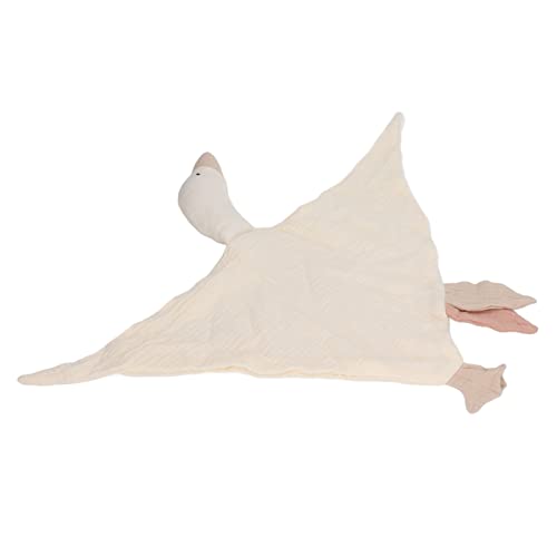 OVAQUIXI Gänseförmige Weiche Baumwollsicherheitsdecke für Neugeborene, Süße und Atmungsaktive Sicherheitsdecke für die Feinmotorik, Baumwollmaterial (White) von OVAQUIXI