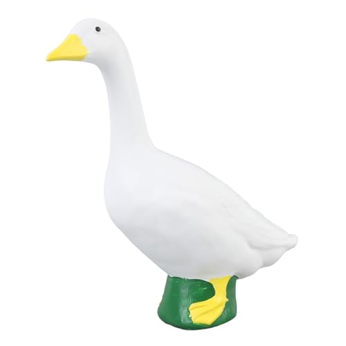 OVAQUIXI Gänsestatue, Harz Weißer Gans Figur Lebensechte Exquisite Handwerk Ornament Desktop -Tiere Figuren Vorne Veranda Gartendekor für Zuhause von OVAQUIXI