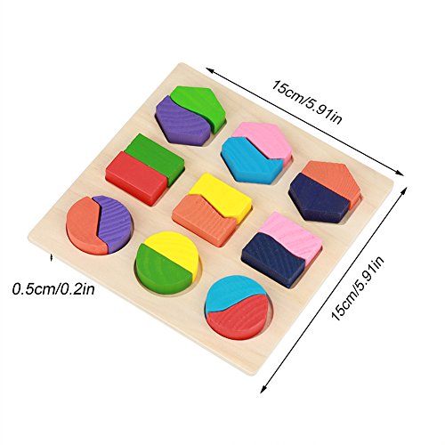 OVAQUIXI Geometrische Pädagogische Holzspielzeug, die Glatte Polierte Bausteine ​​für Setzt, Fördert das Material die Gehirnentwicklung, Ideal für die Frühe Bildung (Eine Hälfte) von OVAQUIXI