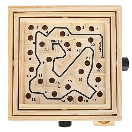 OVAQUIXI Holzlabyrinth Game Labyrinth Board Ball Puzzle Gaming -Spielzeug Verbessert das Geduld Holzlabyrinth -Spiel Verbessert die Feinmotorik, Holzlabyespielzeug für Lehrreiches Lernen von OVAQUIXI