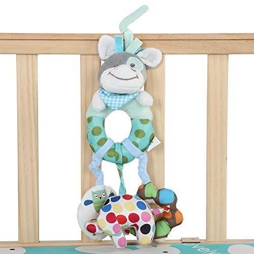OVAQUIXI Kinderspielzeug Plüsch Dogpink Hedgehog Baby Hanging Toy für Kinderwagen Kinderausbildung Soft Bell Sound Blau Pink (Kleiner Esel) von OVAQUIXI