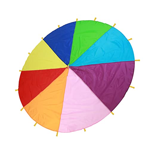 OVAQUIXI Kinderübung Regenbogen Fallschirm Multi -Color Outdoor -Spiel, Oxford Fabric Kindergarten Lehrhilfe (3,6 m / 11,8 Fuß) von OVAQUIXI