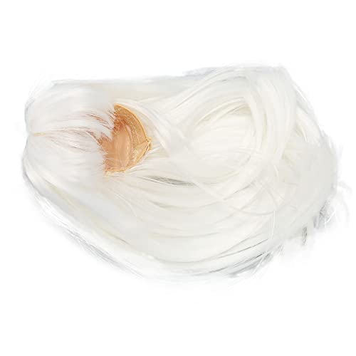 OVAQUIXI Kugelgelenkpuppenperücke Lange Gerade, Weiche Hochtemperatur -Seidenhaarersatz Perücke für 1/6 Puppen -DIY Kleid (White) von OVAQUIXI