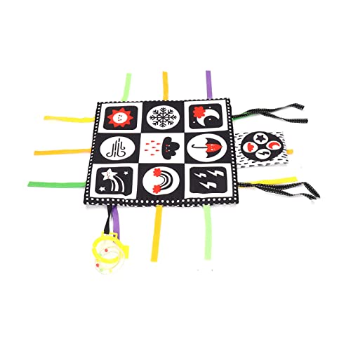 OVAQUIXI Lustiges Soft -Stoffbuch -Spielzeug für Säugling mit Hoher Kontrast Schwarz weißer Muster und BB Gerät für Visuelle Stimulation und Kognitive Entwicklung, die für Feiertagsfeiern Geeignet von OVAQUIXI