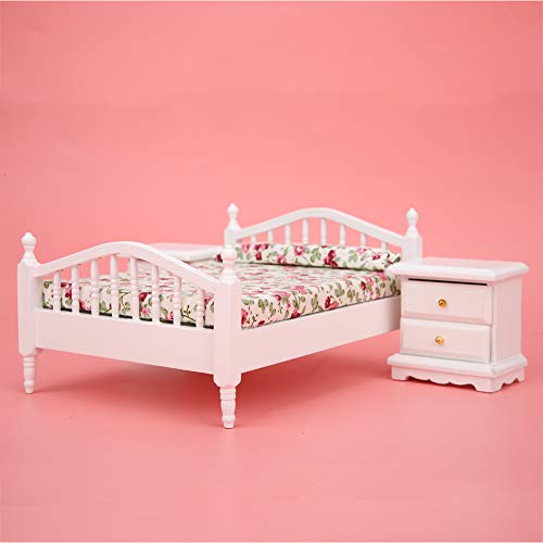 OVAQUIXI Mini Doll House Accessoires Feines Möbelmodell für 1:12 Puppenhaus Dekor Schlafzimmer Dekoration (6 Sätze) von OVAQUIXI